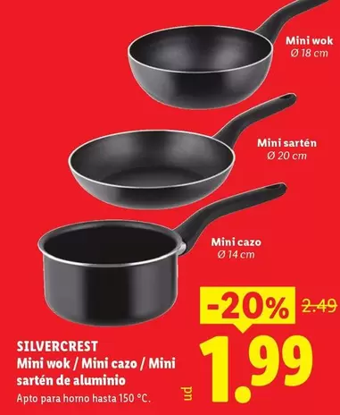 SilverCrest - Mini Wok/Cazo/Sarten De Aluminio