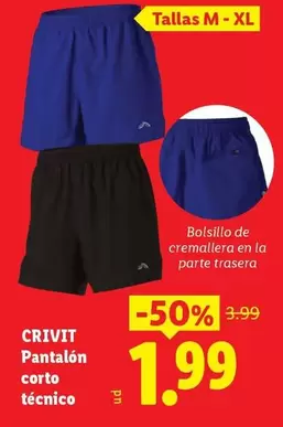 Crivit - Pantalon Corto Técnico