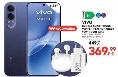 Vivo - Bundle Smartphone V70 FE + Flashcharger 90W + Buds Air3