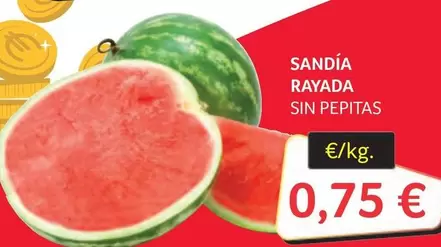 Sandía Rayada Sin Pepitas