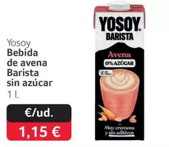 YoSoy - Bebida De Avena Barista Sin Azucar
