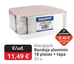 Macopack - Bandeja Aluminio 18 Piezas + Tapa