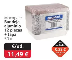 Macopack - Bandeja Alumínio 12 Piezas + Tapa