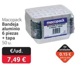 Macopack - Bandeja Aluminio 6 Piezas + Tapa