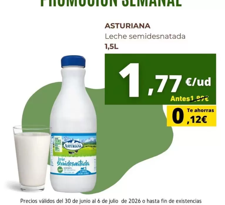 La Asturiana - Leche Semidesnatada
