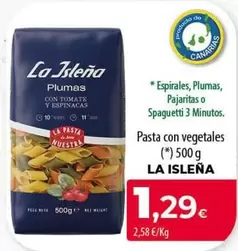 La Isleña - Pasta Con Vegetales