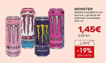 Monster - Bebida Energética Con Taurina Y Ginseng De Distintas Variedades