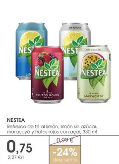 Nestea - Refresco De Te Al Limón, Limón Sin Azúcar, Maracuya Y Frutos Rojos Con Acai