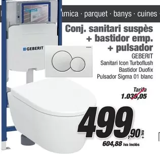 Geberit - Conj. Sanitari Suspès + Bastidor Emp. + Pulsador 