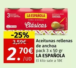La Española - Aceitunas Rellenas De Anchoa