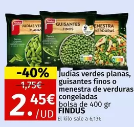 Findus - Judías Verdes Planas, Guisantes Finos O Menestra De Verduras Congeladas