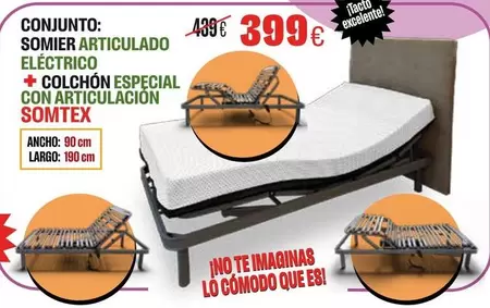 Conjunto Somier + Colchon Somtex