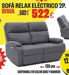 Sofá Relax Eléctrico 2P. Biwa