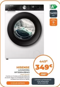 Hisense - Lavadora WF3S9043BW3