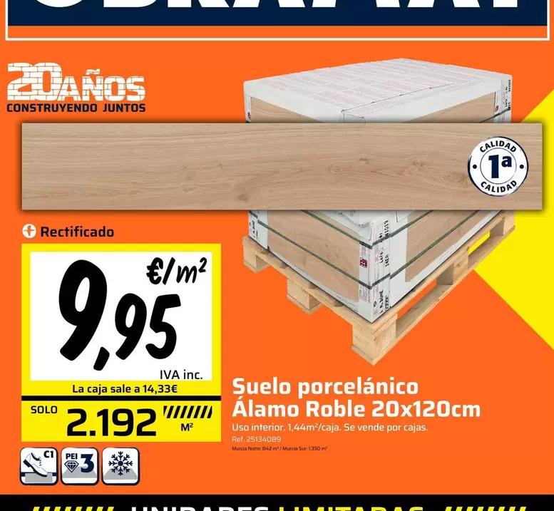 Juntos - Suelo Porcelanico Alamo Roble