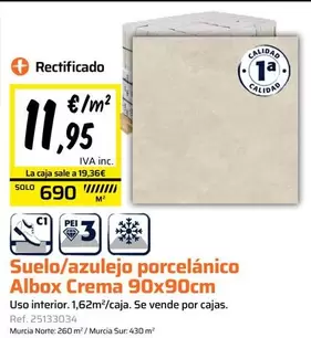 Solo - Suelo/azulejo Porcelanico Crema 90x90cm