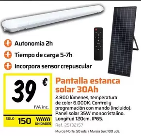 Solar - Pantalla Estanca 30ah