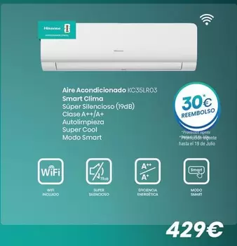 Hisense - Aire Acondicionado Kg35lr03 Smirar Slima