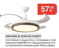 HTW - Ventilador De Techo Vt33ret2