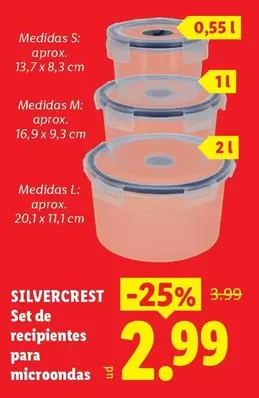 SilverCrest - Set De Recipientes Para Microondas