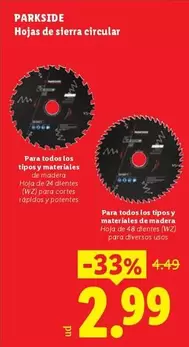 Parkside - Hojas De Sierra Circular