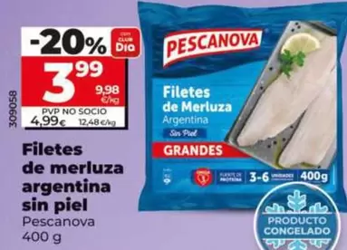 Pescanova - Filetes De Merluza Argentina Sin Piel