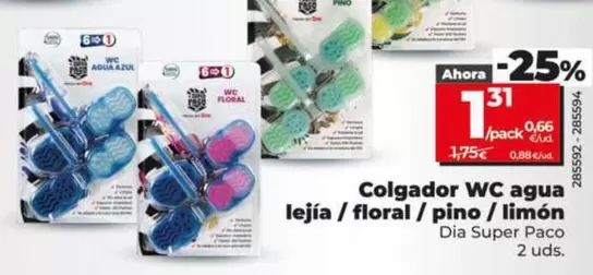 Dia Super Paco - Colgador WC Agua Lejía/Floral/Pino/Limón