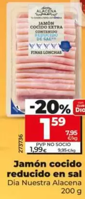 Dia Nuestra Alacena - Jamón Cocido Reducido En Sal 
