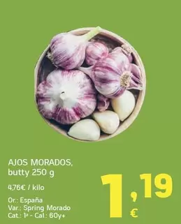 Ajos Morados, Butty