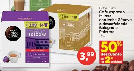 Dolce Gusto - Cafe Espresso Con Leche Genova O Descafeinado Bologna O Palerro