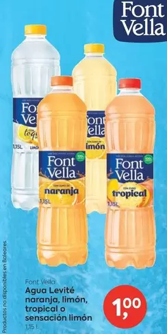 Font Vella - Agua Levite Naranja, Limón, Tropical O Sensacion Limón