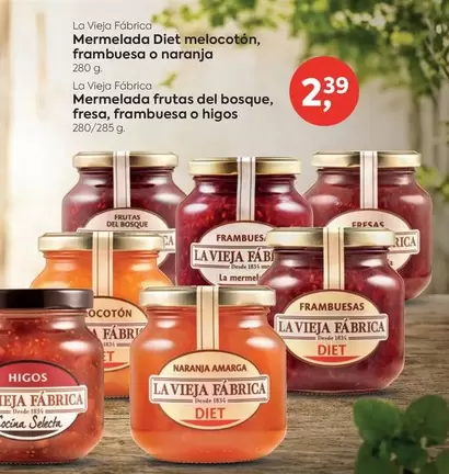 La Vieja Fábrica - Mermelada Diet Melocoton, Frambuesa O Naranja