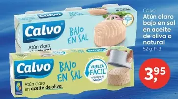 Calvo - Atún Claro Bajo En Sal En Aceite De Oliva O Natural