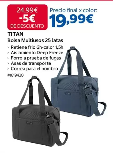 Titan - Bolsa Multiusos 25 Latas
