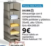Ikea - Almacenaje Con 6 Compatimentos. 100% Poliéster Y Plástico.