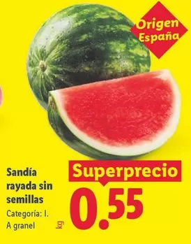 Sandía Rayada Sin Semillas