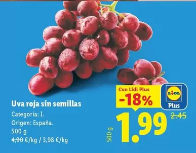 Uva Roja Sin Semillas