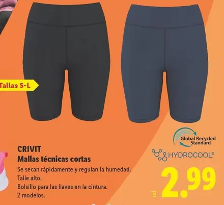 Crivit - Mallas Tecnicas Cortas