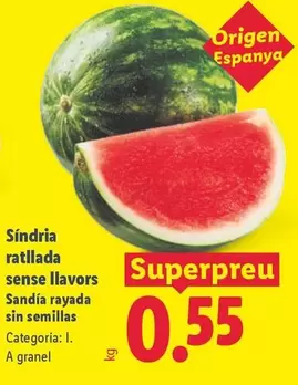 Sandía Rayada Sin Semillas