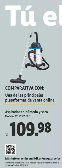 Aspirador En Húmedo Y Seco Modelo: VQ1530SFDC