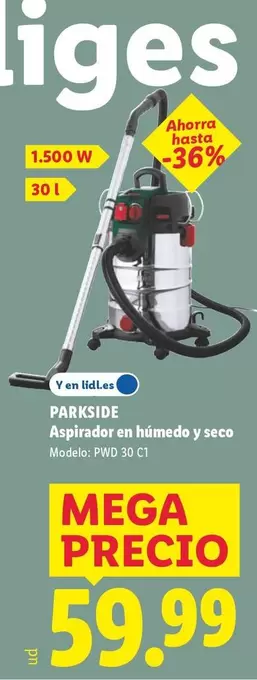 Parkside - Aspirador En Humedo Y Seco