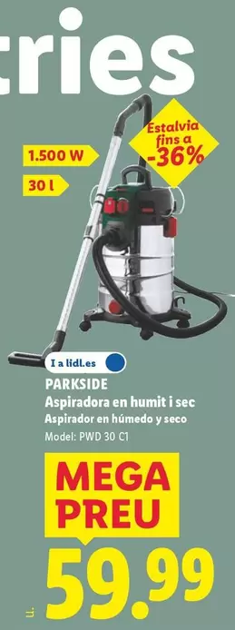 Parkside - Aspirador En Húmedo Y Seco