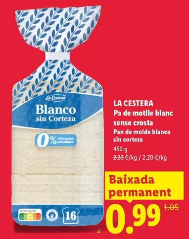 La Cestera - Pan De Molde Blanco Sin Corteza