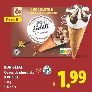 Bon Gelati - Conos De Chocolate Y Vainilla