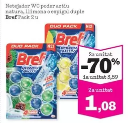 Bref - Netejador WC Poder Actiu Natura, Llimona O Espígol Duple