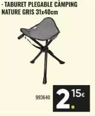 Taburet Plegable Camping Nature Gris