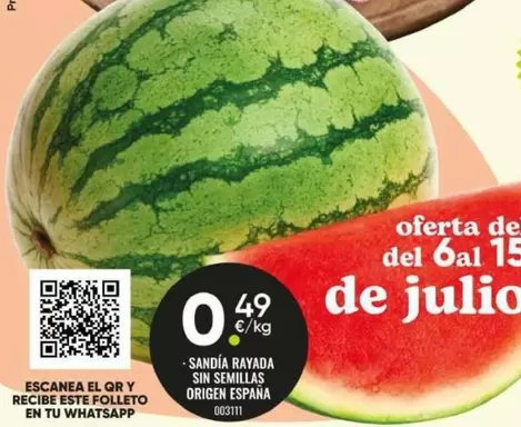 origen - Sandía Rayada Sin Semillas Recibe Este Folleto