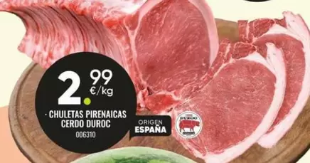 Chuletas Pirenaicas Cerdo Duroc
