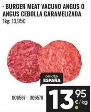 Burger Meat Vacuno Angus O Angus Cebolla Caramelizada