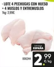 Lote 4 Pechugas Con Hueso + 4 Muslos Y Entremuslos